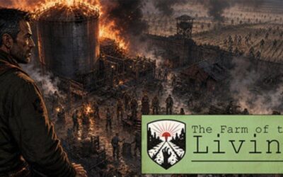 The Farm of the Living Steam header — post-apocalyptic gamebook by PlayBook