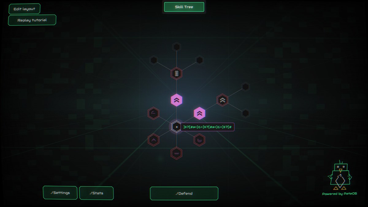 Hex Core screenshot — futuristic sci-fi virus defense with clicker progression
