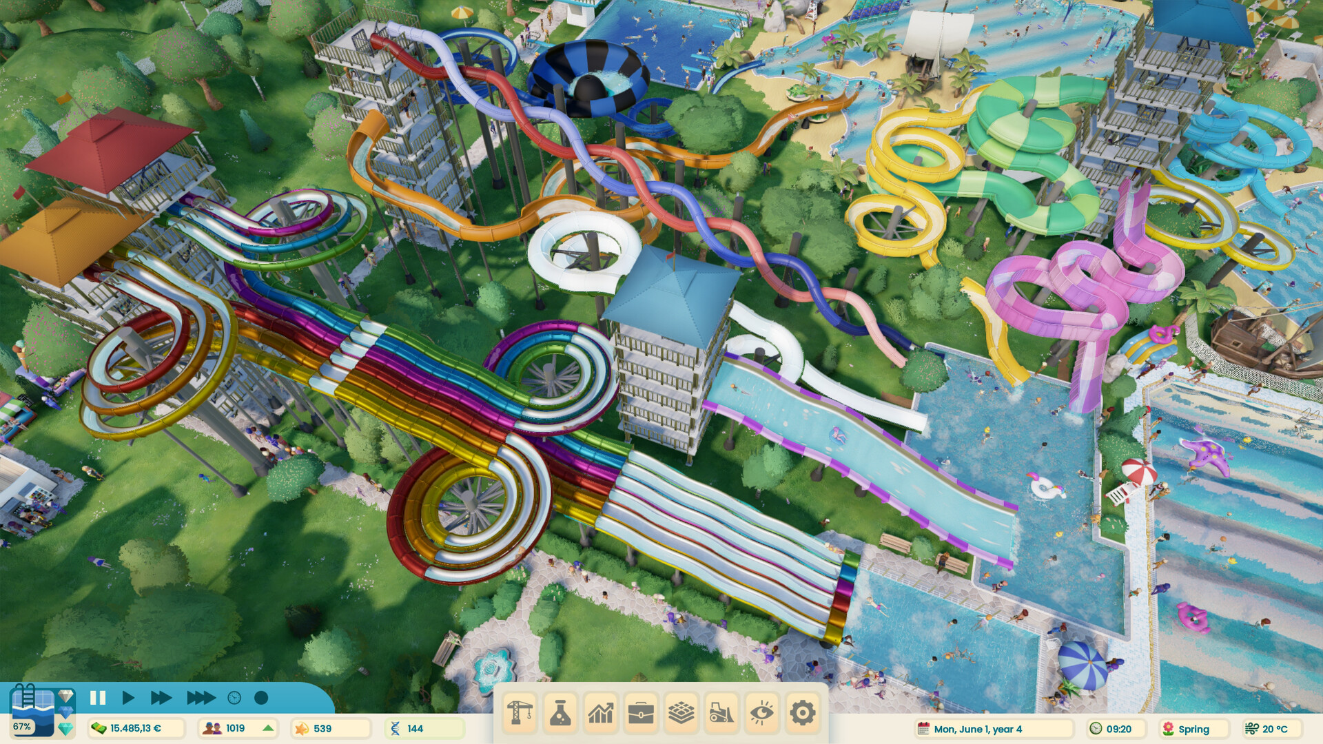 Aquapark Tycoon in-game screenshot 1